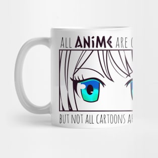 All anime are cartoons but not all cartoons are anime, anime vs cartoons Mug